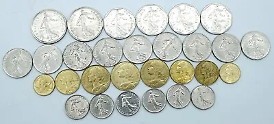 Lot Of 29 Vintage French Coins ½ Francs 1 2 & 5 Francs 5 10 & 20 Centimes • $13.33