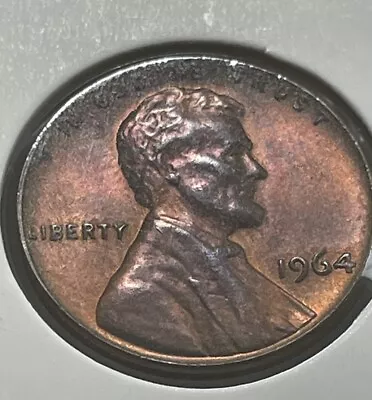 1964 Lincoln Penny No Mint Mark With Nice Looking Pinkish Tone • $0.99