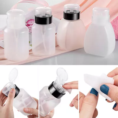 £2.32 • Buy 250ml Dispenser Push Down Empty Pump Nail Polish Remover Alcohol Clear Bottles