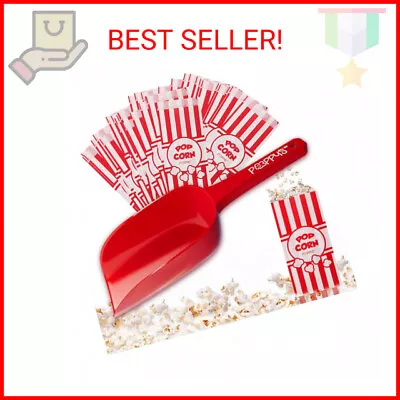 Poppy's Plastic Popcorn Scoop Bundle - 50 Bags And Plastic Popcorn Scooper Popc • $19.16