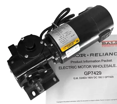 Baldor DC Gear Motor   20 RPM   1/4 Hp   TENV   180VDC    GP7429    ** Warranty • $349.95