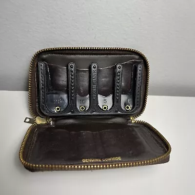 Vintage Leather Coin Holder Wallet Koin Bank Brown Genuine Cowhide Slot Zipper • $19.99