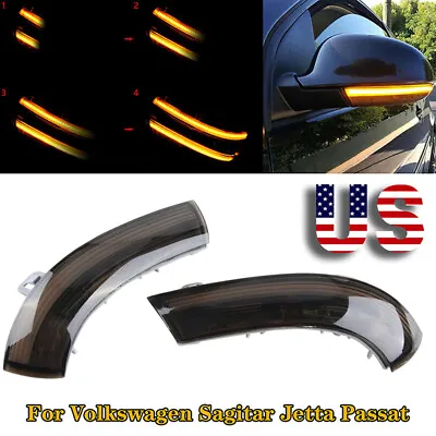 2pc Sequential LED Turn Signal Side Mirror Light For VW Golf 5 Jetta MK5 Passat • $17.98