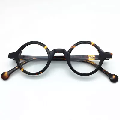 Hand Made 37mm Small Vintage Round Eyeglass Frames Full Rim Acetate Glasses • $19.94
