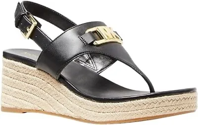 Michael Kors Camila Wedge Sandal MK Logo 9.5 NEW IN BOX • $109.99