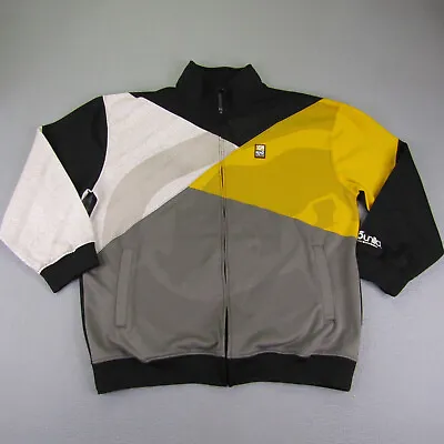 Ecko Unltd Jacket Mens 3XL Gray Yellow Black Full Zip Up Track Coat Colorblock ^ • $27.98