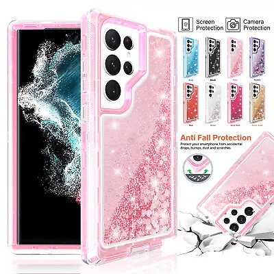 $15.30 • Buy Shockproof Liquid Glitter Case For Samsung S23 Ultra S22 Plus S21 S20 Note20 S10