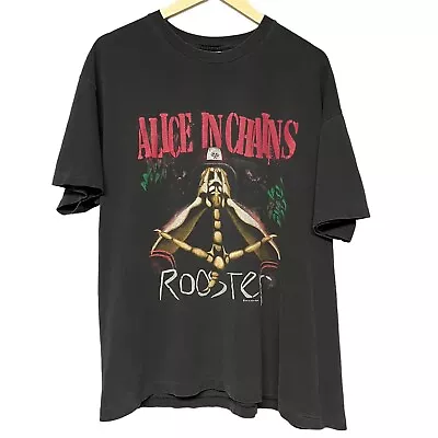 Vintage 1993 Alice In Chains Rooster Grunge Metal Band Tee Size XL • $450
