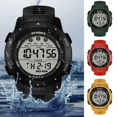 Men Waterproof Digital Sports Watch Military Tactical LED Backlight Wristwatch • $9.86