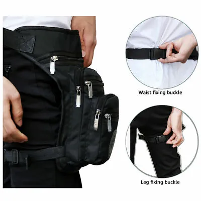 Waist Belt Drop Leg Thigh Bag Fanny Pack Utility Black Holster Outdoor Hip Pouch • $13.80