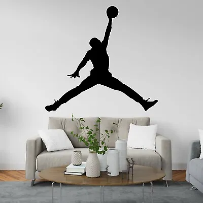 MICHAEL JORDAN JUMPMAN Basketball Wall Decal Sticker Bedroom Sports Decor Vinyl • $159.99