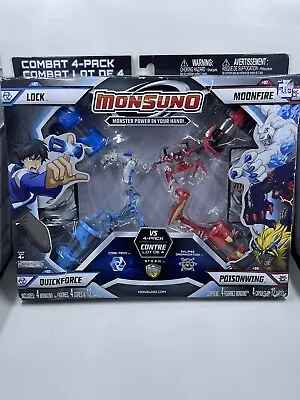 Monsuno Combat 4-Pack Figures Lock Moonfire Quickforce Poisonwing NEW SEALED • $49.99