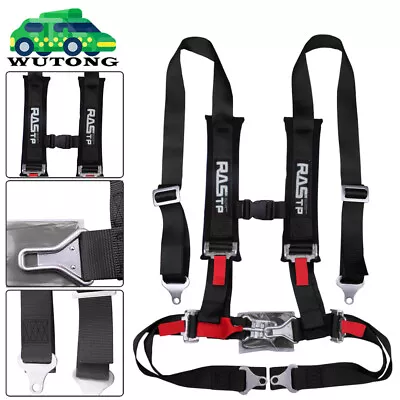 Universal Black 4 Point Quick Release Racing Harness Seat Belt With Shoulder Pad • $49.99