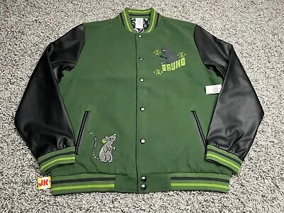 NEW Disney Jacket Adult Large Green Black Encanto Bruno Rats Varsity Parks Mens • $79.99