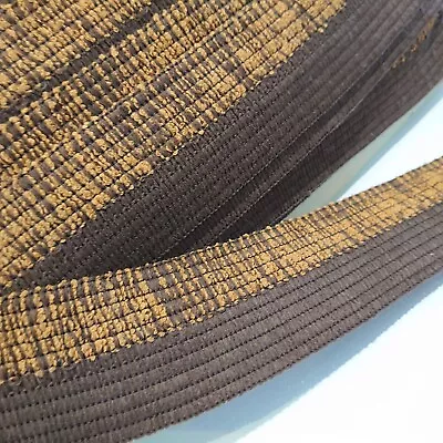 FULL CARD 16.5 Metres Of 56mm Wide Soft Vintage Webbing Braid Brown • £8