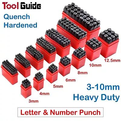 Letter & Number Punch Hardened Metal Stamp Set 3mm 4mm 5mm 6mm 8mm 10mm 12.5mm • $16.20