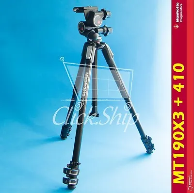 Manfrotto MT190X3 Aluminum Tripod With 410 Junior Geared Head  • $519.95