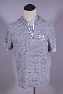 Under Armour Sport Style S/S Hoodie Gray Heather Terry Men's Large XL • $25