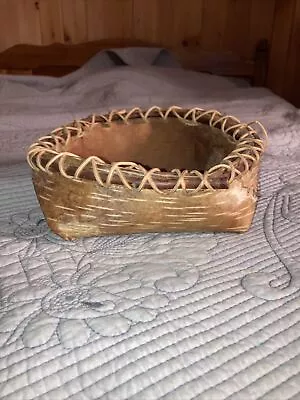 Vintage Native American Indian Birch Bark Bowl Basket 8”D • $85