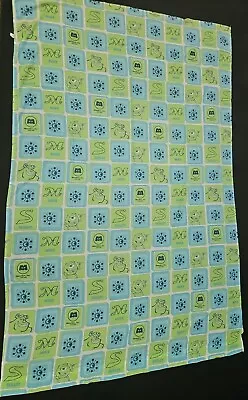 Vintage Disney Twin Flat Sheet Monsters Inc Full Mike Wasowski Sully Made In USA • $19.50