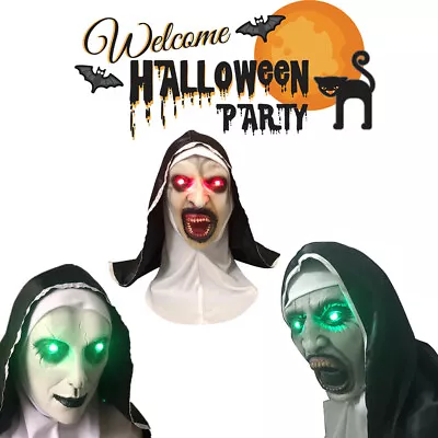 Halloween Latex Horror Scary Nun Head Mask Costume Masquerade Party Cosplay Prop • $9.49