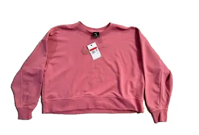 Nike Women's Dri-Fit Get Fit Swoosh Pink Crew Sweatshirt Assorted Szs DJ0774-614 • $13.99