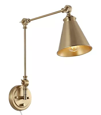  WINGBO Vintage Swing Arm Wall Lamp 🌟: Adjustable Foldable Gold Plug-in  • $50.92