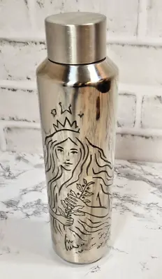 Starbucks 50th Anniversary Mermaid Silver Stainless Steel Water Bottle 20 Oz • $14.97