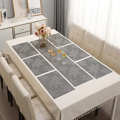 PVC Placemats Non-Slip Dining Table Mats Heat Resistant 6 Placemat +135CM Runner • $45.38