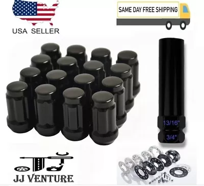 20Pc Black 1.4  Tall M12x1.25 Tuner Spline Lug Nut+Key Fit Subaru Suzuki & More • $20.99