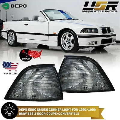 2 Day Air DEPO Euro SMOKE Corner Light Pair For 92-99 BMW E36 2D Coupe/Cabrio M3 • $38.71