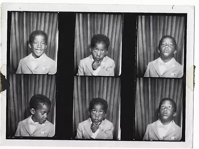 Vintage Arcade Photo Booth Photo Sheet Strip Of An African American Boy • $12.95