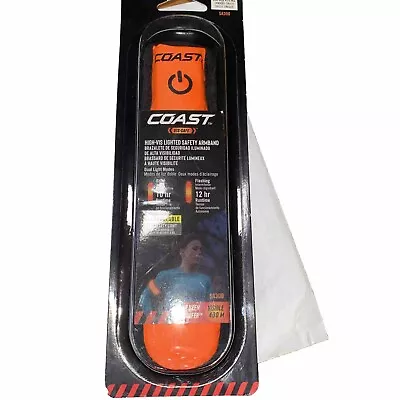 Coast High Visibility Safety Armband Lighted LED Rechargeable Orange Running Arm • $7