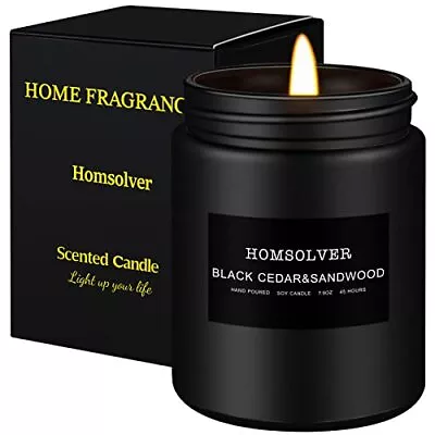 Homsolver Scented Candles Black Cedar & Sandwood Candles For Men Candles For ... • $16.71