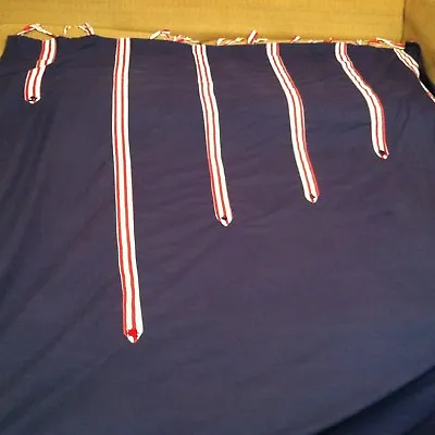 Homemade 66  X 70  Red White Blue Nautical Curtain Anchors Sailboats Ship Wheels • £11.89