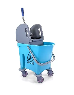 Mop Bucket 25 Quart | Side Press Wringer | 4 Wheels 3  | Blue Color • $44.80