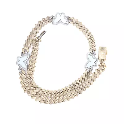 CUBAN LINK CHAIN WITH BUTTERFLY - 10K Yellow Gold With 5.20ct Natural Diamond • $7999