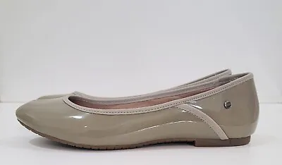 UGG Antora Shearling Patent Leather Slip On Comfortable Ballet Flats Size 5.5 • $35.99