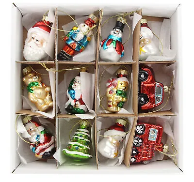 £17.99 • Buy Gisela Graham Vintage Style Glass Mini Hanging Christmas Tree Decorations Boxed