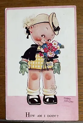 1930’s Mabel Lucie Attwell Postcard - How Am I Doin? • £11