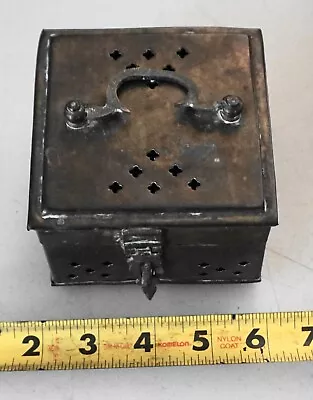 Vintage Brass Cricket Cage Box For Trinkets Jewelry For Good Luck Hinged Lid N R • $1.99