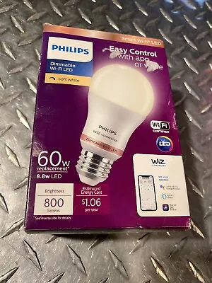 Philips Smart Wi-Fi LED Bulb E27 9-Watt WiZ Connected (Pack Of 1) Free Shipping • $17.99