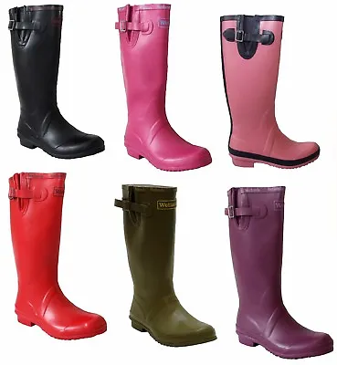 £22.90 • Buy Womens Ladies Adjustable Wide Calf Rain Festival Wellies Wellington Boots Uk3-8 