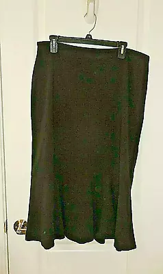 Women's Emma & James Size 14 Flared Mermaid-style Black Midi Skirt • $11