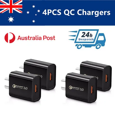 3/4/6 PACK Qualcomm Quick Charge QC 3.0 Super Fast USB Wall Charger 18W AU Plug • $29.99