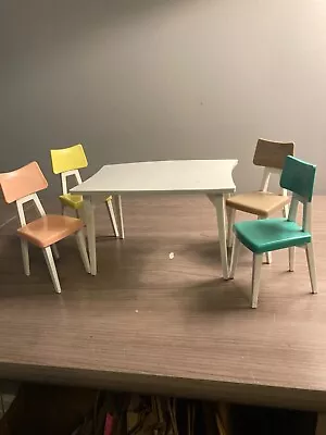 Vintage Barbie Deluxe Reading Dream Kitchen Table & 4 Chairs • $29