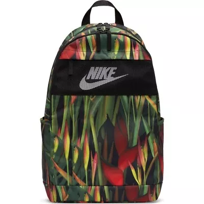 Nike Elemental 2.0 Backpack Green Grass Black Orange CN5164-011 School Bag 21L • $29.99