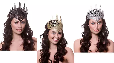 Fantasy Crown Adults Halloween Gothic Queen Fancy Dress Headpiece Crown Metallic • £1.99