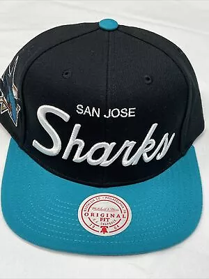 New Mitchell & Ness  Nhl Vintage Script San Jose Sharks Snapback  Cap Hat • $36.99