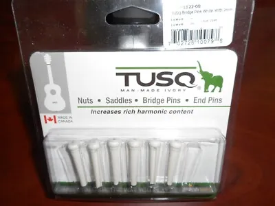 NEW - Graph Tech Tusq Bridge Pins Martin Style White Black Dot PP-1122-00 • $23.33